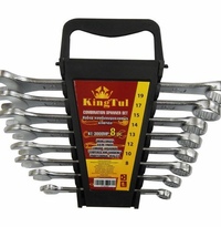 Набор ключей комбинированных 8пр. (8,10,12,13, 14,15,17,19мм) в пласт. держателе KingTul Kraft KT-3008MP