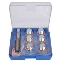 Набор для восстановления резьбы сливного отверстия поддона: M20х1,5мм (7пр.) в футляре.