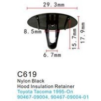Клипса для крепления внутренней обшивки а/м Тойота пластиковая (100шт/уп.) C0619(Toyota)