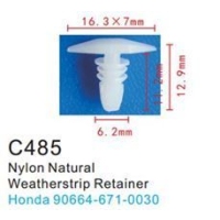 Клипса для крепления внутренней обшивки а/м Хендай/ Хонда пластиковая (100шт/уп.) C0485(Hyundai)/Honda)