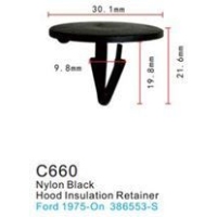 Клипса для крепления внутренней обшивки а/м Форд пластиковая (100шт/уп.) C0660(Ford)