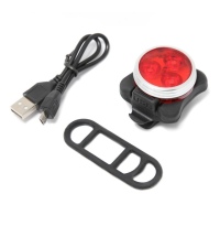 Фонарь LED задний круглый велосипедный (красный, 4 режима) HYD-018