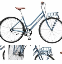 Велосипед Urban Classic F(Al 6061;колесо700с;пер/зад покр35C;3 планетар. скорости; тормаза:U-Brake,зад ножной; ремен. передача;рост до 175см; голубой)