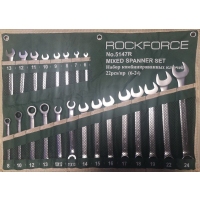 Набор ключей комбинированных универсальный 22пр;.комбинированные 16пр( 6-24мм)разрезные 2пр(10-12,11 Rock FORCE RF-5147R