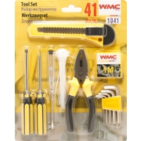 Набор инструментов 42пр(отвертки:РН2,SL5.5мм; плоскогубцы 145мм, ключи 6гр Г-обр:2-6мм,рулетка 1м, к WMC tools 1041