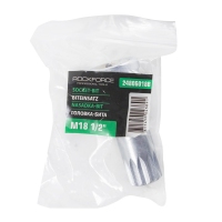 Головка-бита SPLINE с отверстием M18 (L-60мм)1/2'' Rock FORCE RF-24806018B