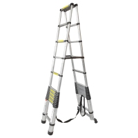 Лестница-стремянка телескопическая алюминиевая двухсекционная (4.4+4.4м,15+15ступенек, max нагрузка Forsage F-UP440-2
