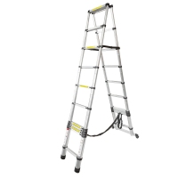 Лестница-стремянка телескопическая алюминиевая двухсекционная (3.2+3.2м,11+11ступенек, max нагрузка Forsage F-UP320-2