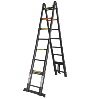 Лестница-стремянка телескопическая алюм. бытовая 3.1+3.1м (10+10 ступ.) Rock Force RF-UP310-M