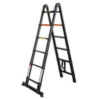 Лестница-стремянка телескопическая алюм. бытовая 1.9+1.9м (6+6 ступ.) Rock Force RF-UP190-M