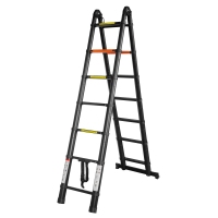 Лестница-стремянка телескопическая алюм. бытовая 2.2+2.2м (7+7 ступ.) Rock Force RF-UP220-M