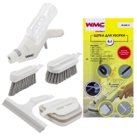 Щётка для уборки на подставке со сменными насадками, набор 4пр. WMC TOOLS WMC-brush-4