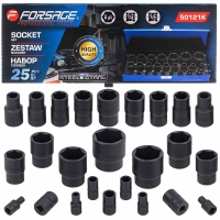 Головки ударные, набор 25пр. 1/4