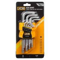 Ключи Г-образные TORX с отверстием, набор 9пр. (Т10Н, Т15Н, Т20Н, Т25Н, Т27Н, Т30Н, Т40Т, Т45Н, Т50Н JCB JCB-5098T